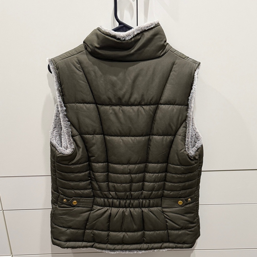 Source Unknown Olive Puffer Vest - image 2